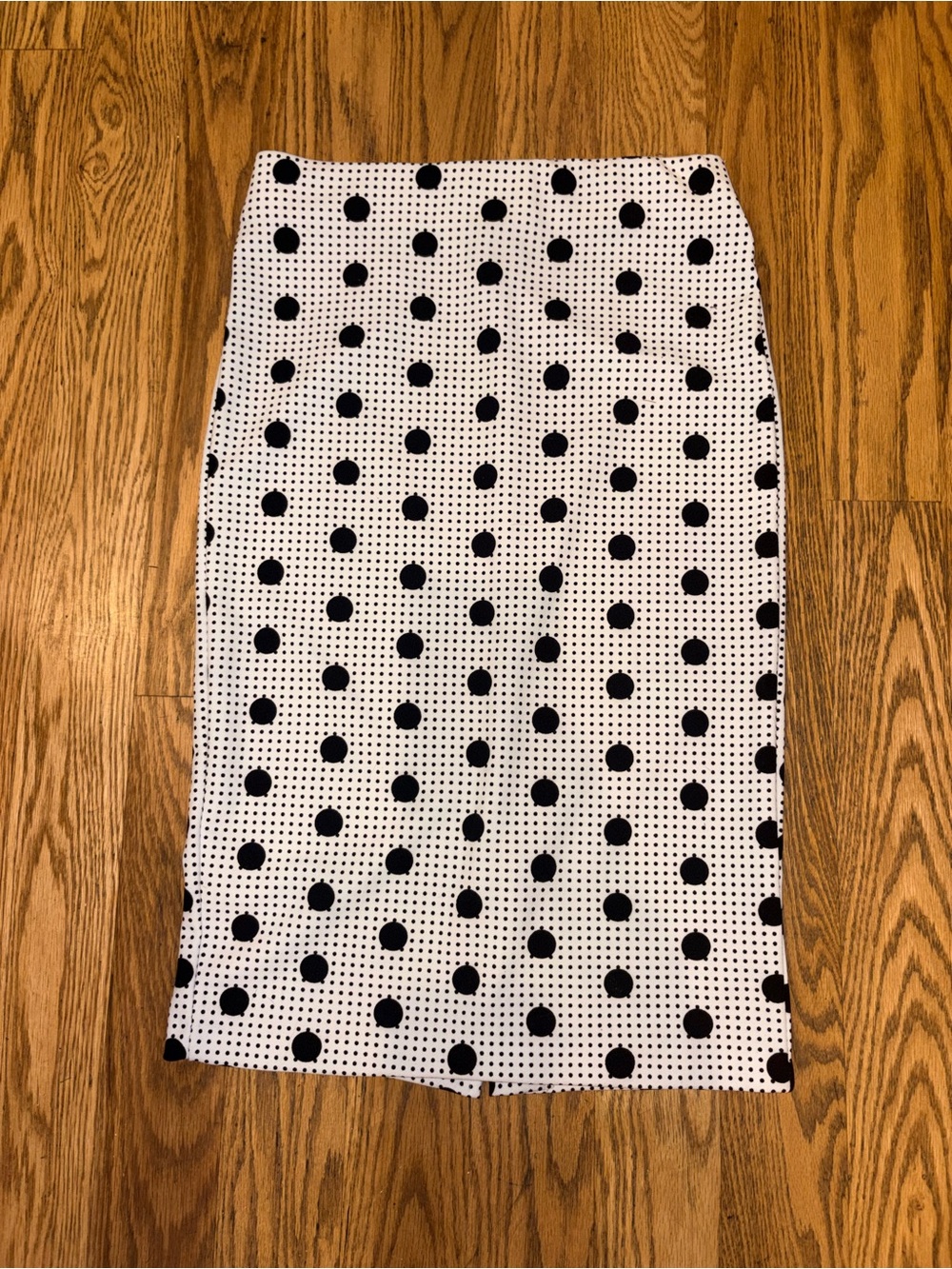Beige by ECI Black & White Polka Dot Midi Pencil Skirt Size Small